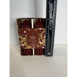 NIB Threshold Holiday Hearth Pillar Candle Set (Set of 2)